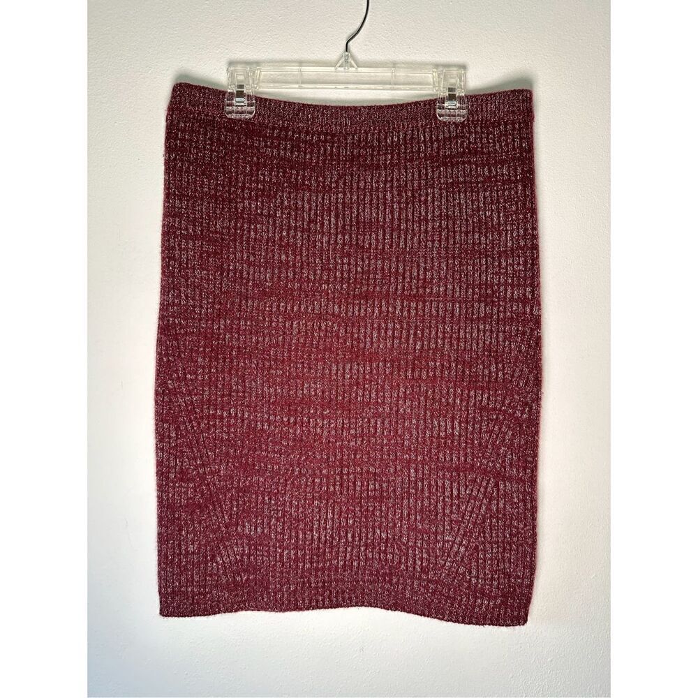 Love Hanna women’s burgundy wool blend skirt size M #30-1540